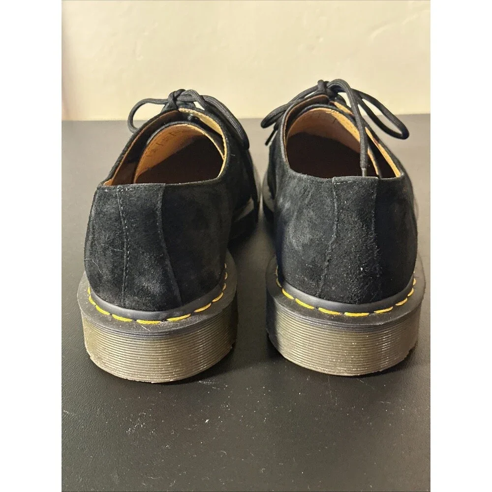 UK10 Men’s Dr Martens Black Suede 3 Eye Derby Lace Up Dress Shoes US 11